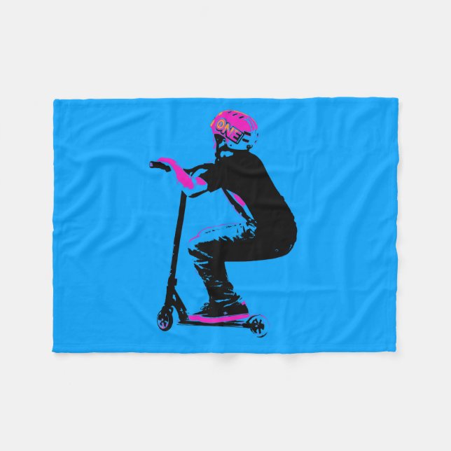 Scooter Cruiser - Scooter Boy Fleece Blanket (Front (Horizontal))