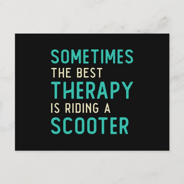 Scooter Driver Best Therapy Stunt Retro Vintage Postcard (Front)
