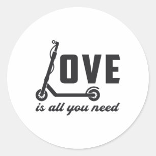 Scooter Driver Love Is All You Need Stunt Vintage Classic Round Sticker
