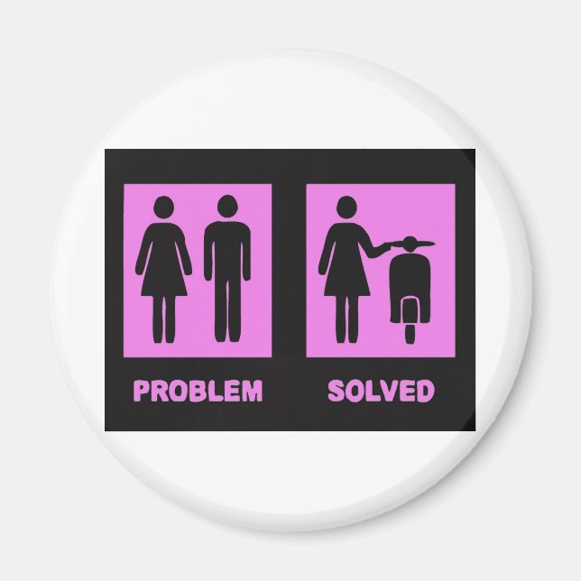 scooter girl no problem pink magnet (Front)