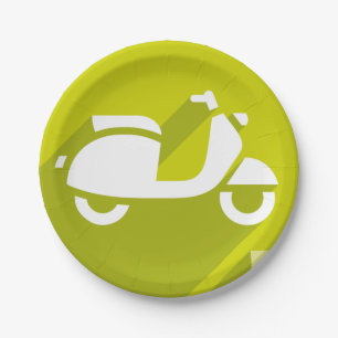 Scooter Icon Paper Plate