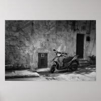 Scooter in black and white