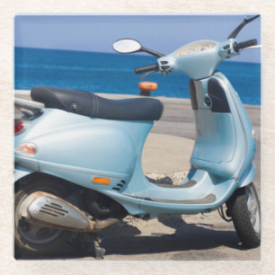 Scooter On The Beach Ephesus, Turkey Glass Coaster