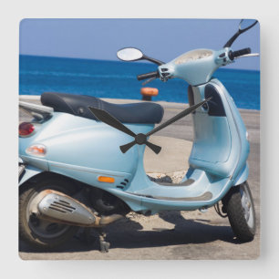 Scooter On The Beach   Ephesus, Turkey Square Wall Clock