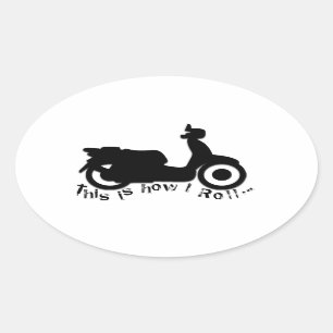 Scooter or E-Bike - This is how I Roll! Oval Sticker