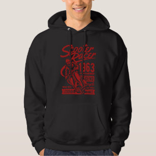 Scooter Racer Retro Vintage Distressed Style Hoodie