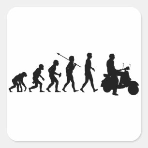 Scooter Rider Square Sticker