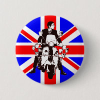 Scooter Rider with Union Jack background