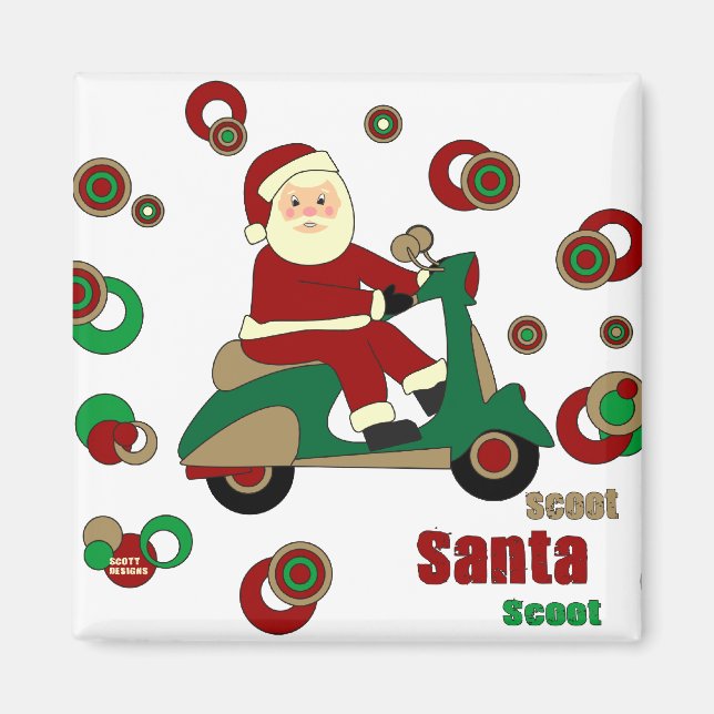 Scooter Santa Magnet (Front)