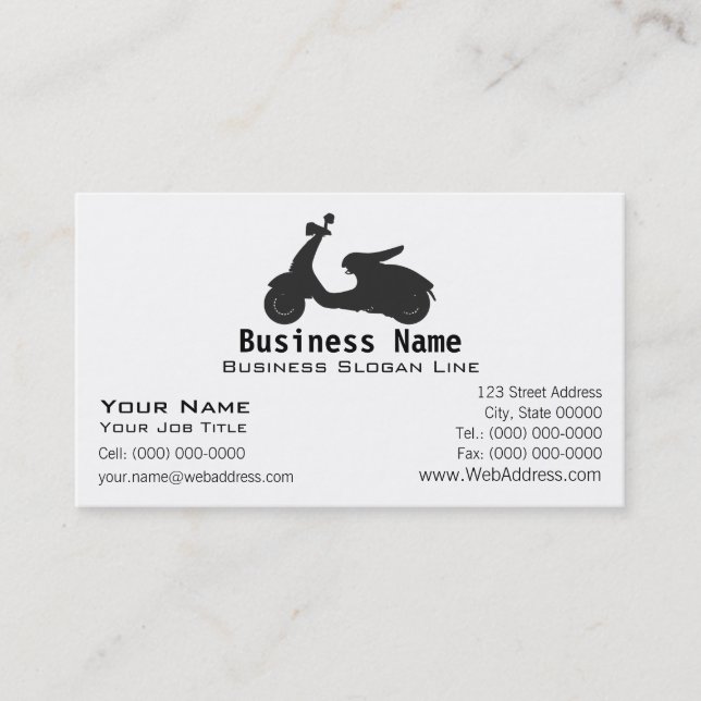 Scooter Silhouette Business Card (Front)