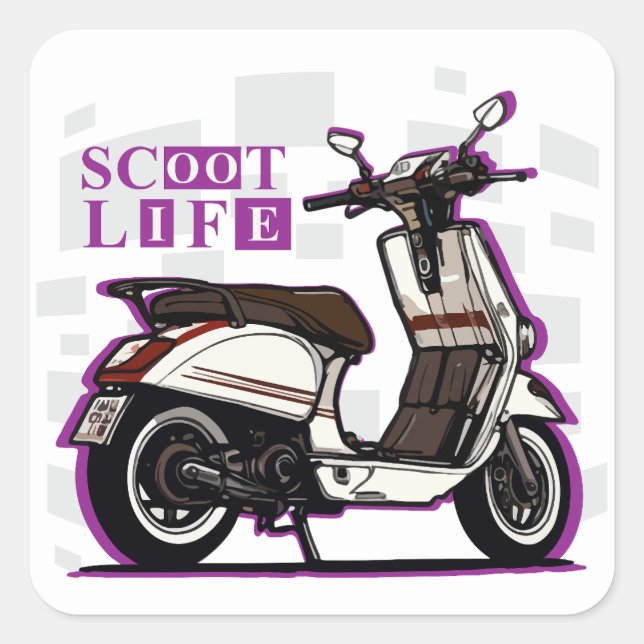 Scooter Square Sticker (Front)
