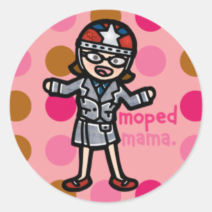 scooter sticker. classic round sticker