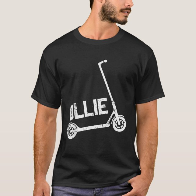 Scooter Stunt Ollie Scootering Boys Kids Youth T-Shirt (Front)