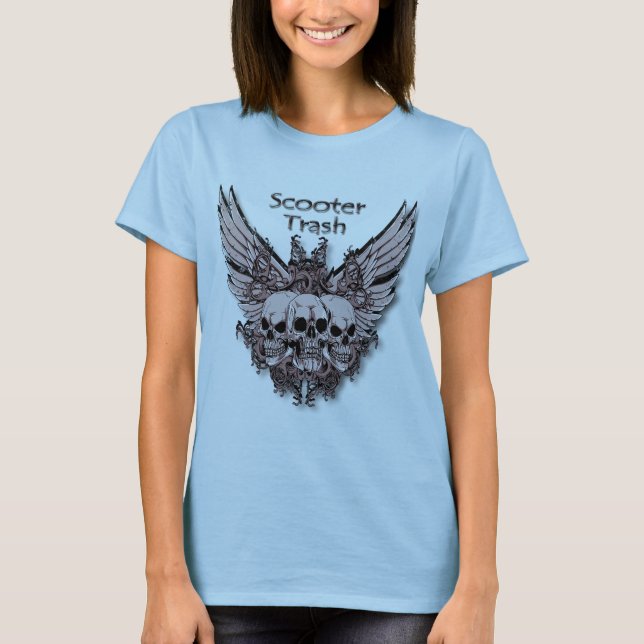 Scooter Trash flying skulls T-Shirt (Front)