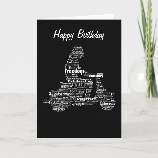 Scooter word collage greeting card (Front)