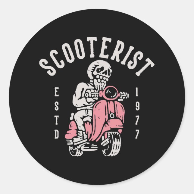 scooterist your tagline here classic round sticker (Front)