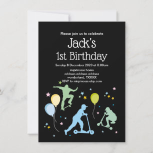 Scooters, Bikes, Skateboards, ride on over Invitation