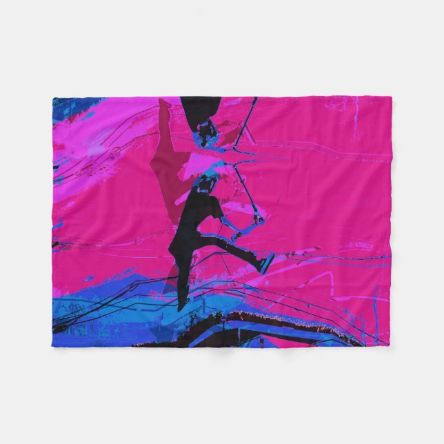  Scooting Around - Stunt Scooter Fleece Blanket (Front (Horizontal))