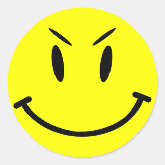 Scope Cap Sticker, Evil Face, Style 1 Classic Round Sticker