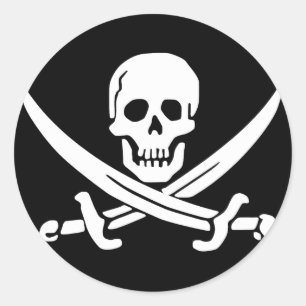 Scope Cap Sticker, Jolly Roger - Style 7 Classic Round Sticker
