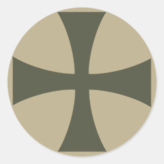 Scope Cap Sticker, Knights Templar Cross, Style 3 Classic Round Sticker