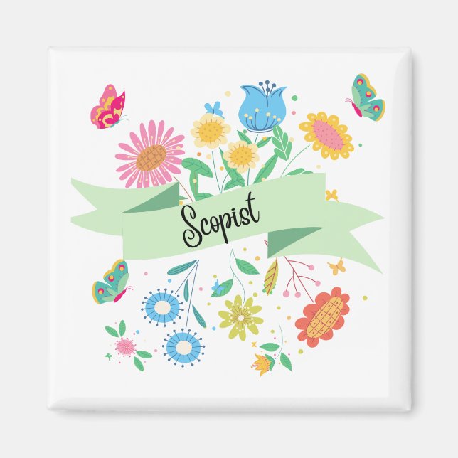 Scopist Spring Floral Magnet  (Front)