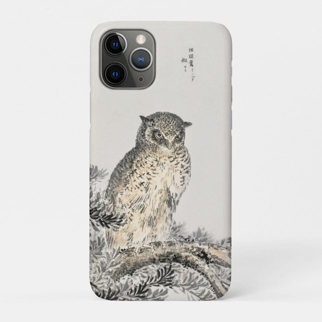 Scops Owl Japanese Monograph of Birds Numata Kashu Case-Mate iPhone Case (Back)