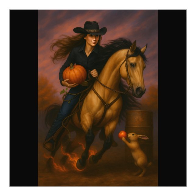 Scorching Fast Barrel Racing Team! Photo Print (Front)