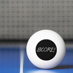 Score 3-star black white ping pong ball