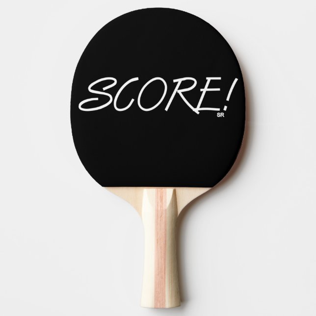 Score black white ping pong paddle (Front)