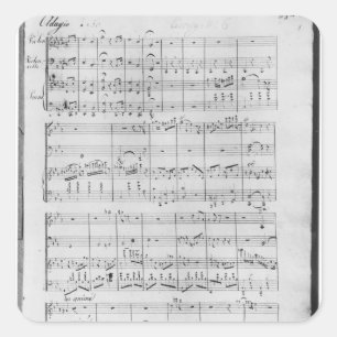 Score for trio for piano, violin and violoncello square sticker