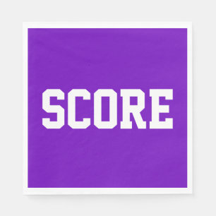 SCORE Fun Sporty White Athletic Text On Bright Red Napkin