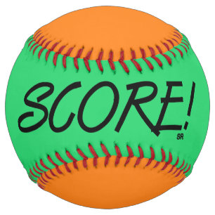 Score green and orange softball