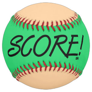 Score green and tan softball