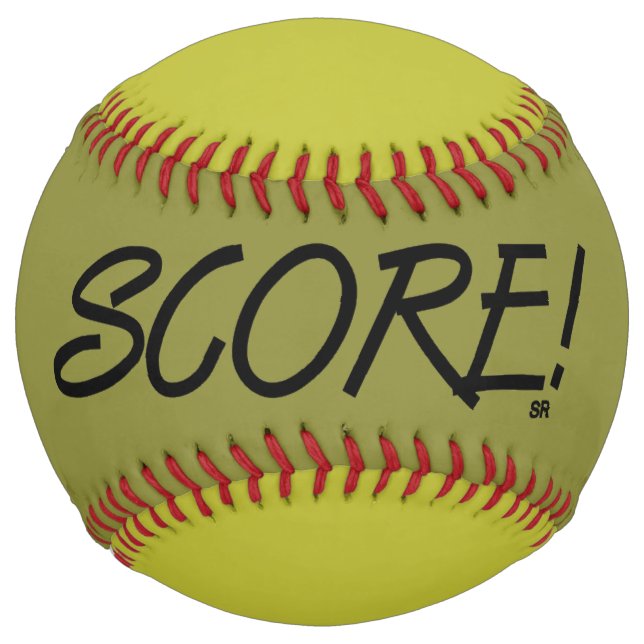 Score khaki and gold softball (Front)