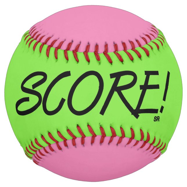Score lime and pink softball (Front)
