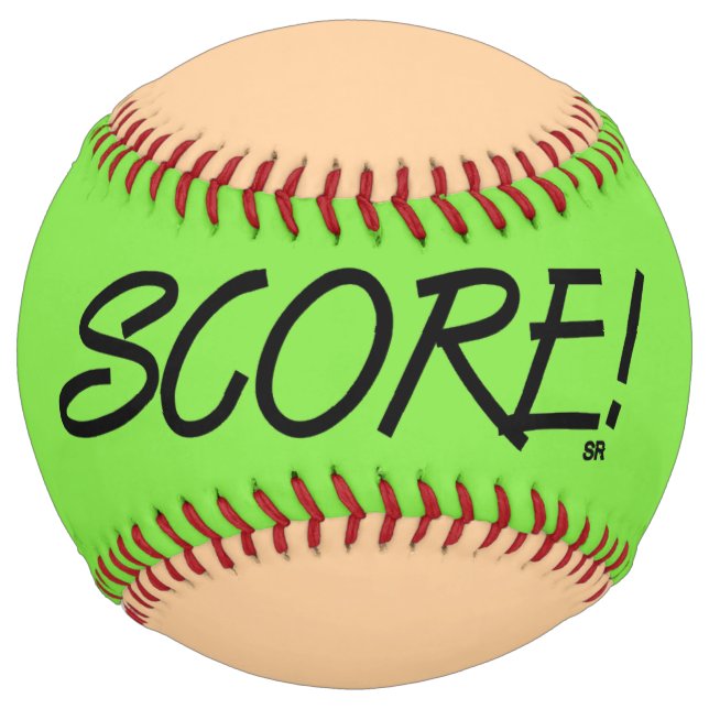 Score lime and tan softball (Front)