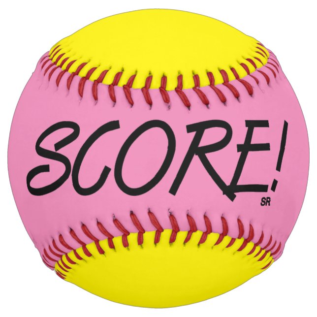 Score pink and yellow softball (Front)