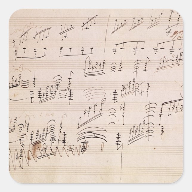 Score sheet of 'Moonlight Sonata' Square Sticker (Front)