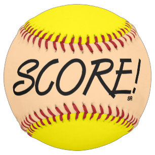 Score tan and yellow softball