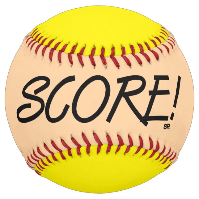 Score tan and yellow softball (Front)