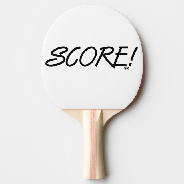 Score white black ping pong paddle (Front)