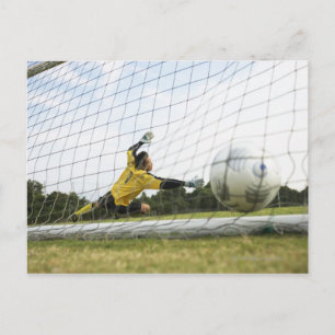 Scoring a goal postcard