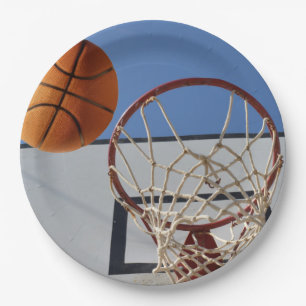 Scoring Points Basketball Going Through A Hoop, Paper Plate