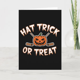 Scoring Trick Or Treat Funny Hockey Halloween Pump Card