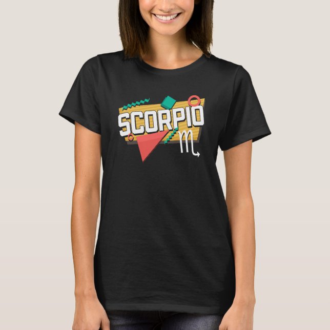 Scorpio 90s Horoscope Zodiac Sign Astrology T-Shirt (Front)