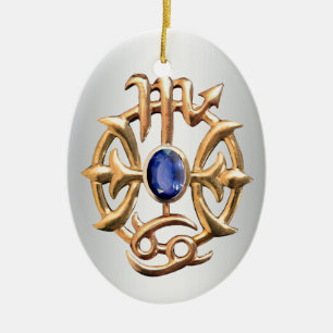 Scorpio and Pisces Medallion Ceramic Tree Decoration