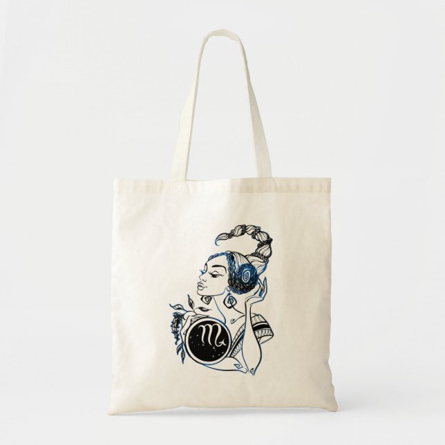 Scorpio Art Deco Lady Tote Bag (Front)