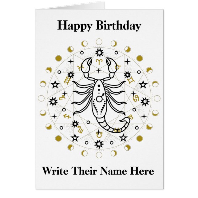 Scorpio Astrology Birthday Card Oct 23-Nov 21 (Front)