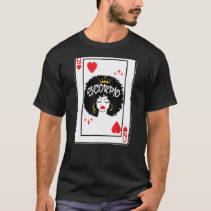 Scorpio Astrology Black Queen He S Blackjack Cards T-Shirt